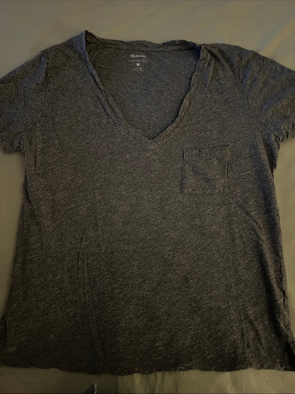 Madewell Dark Charcoal V-Neck Pocket Tee